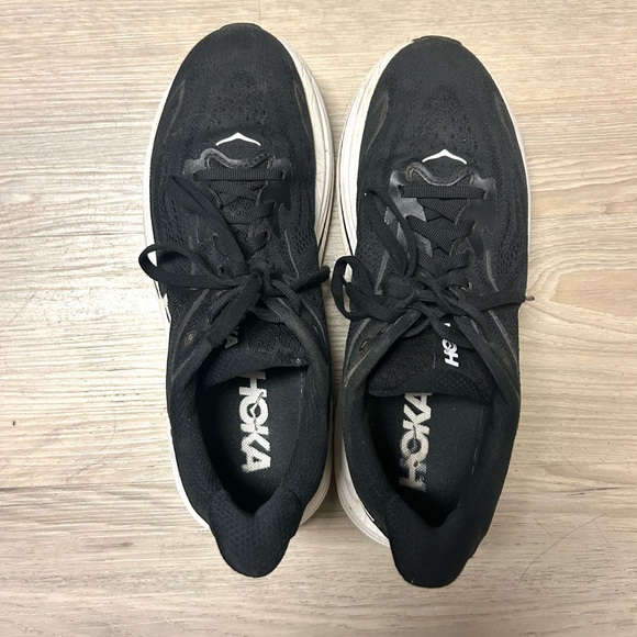 Hoka One One Shoes Women Sz 8.5 Clifton 10 Black White Athletic Running Sneakers - Picture 9 of 12